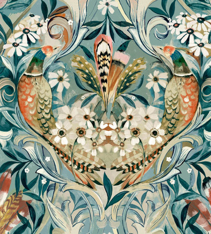 Grande Rostherne Fabric by Arley House Aqua