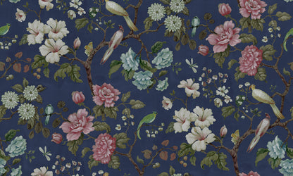 Grandiflora Blue mural by Rebel Walls
