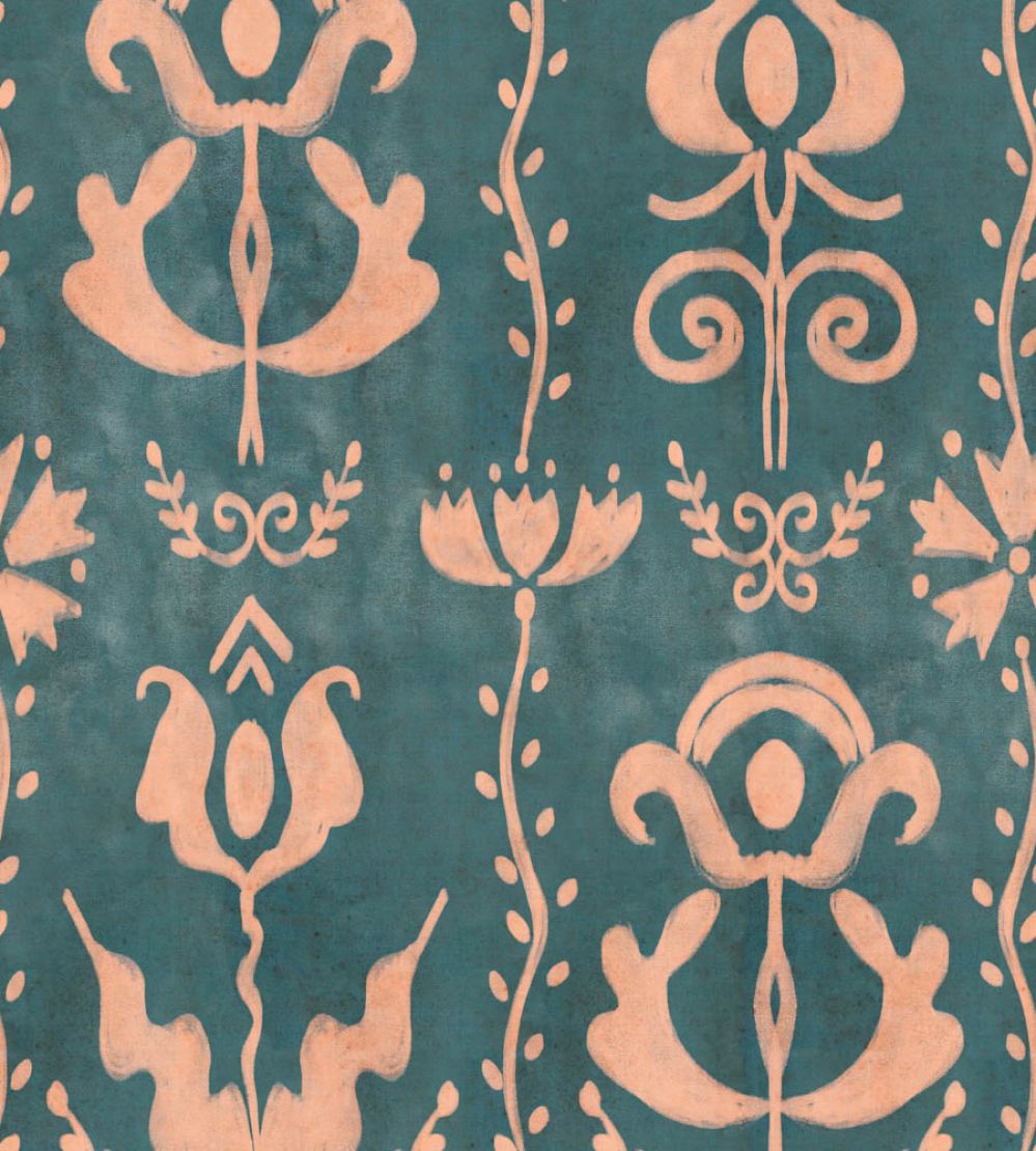 Grandma's Stencil Wallpaper by MINDTHEGAP Milky Blue