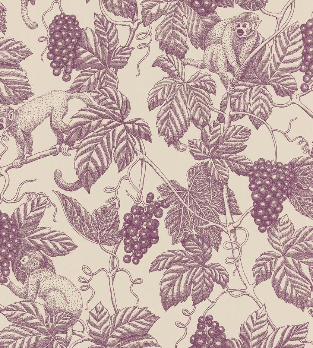 Grape Thief Wallpaper by Langelid Von Bromssen Burgundy