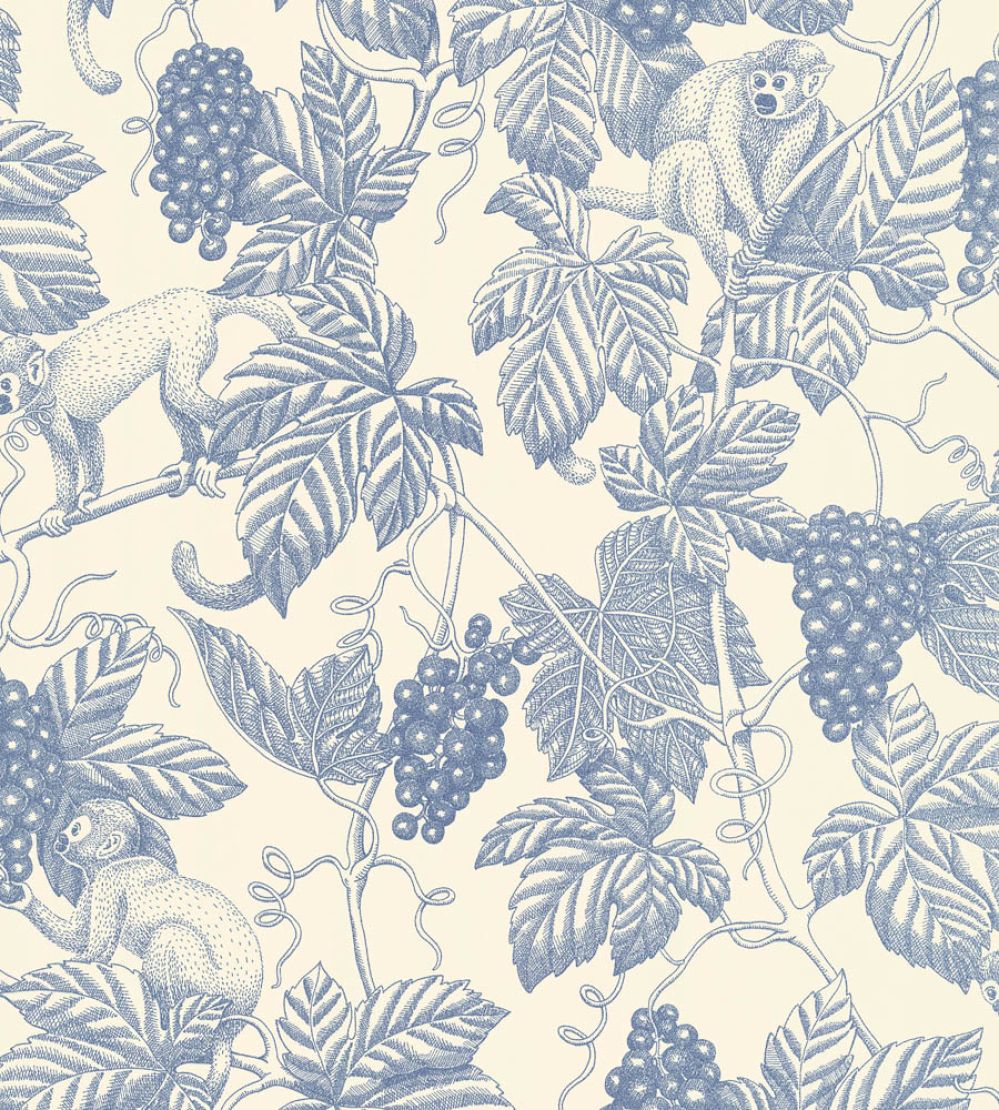 Grape Thief Wallpaper by Langelid Von Bromssen Faded Denim