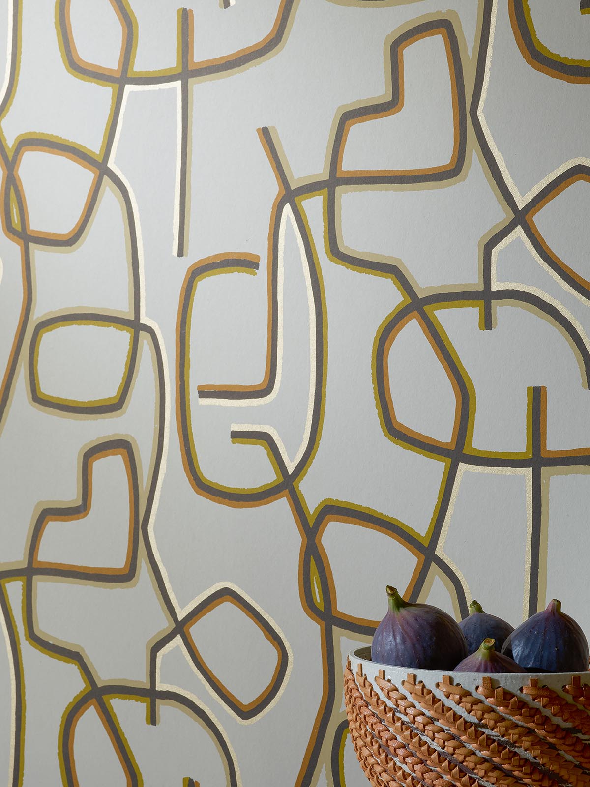 Graphic Wallpaper by Pierre Frey shown in a room setting (view 2)
