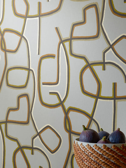 Graphic Wallpaper by Pierre Frey shown in a room setting (view 2)