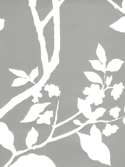 Happy Garden Background Gray on Almost White wallpaper by Quadrille