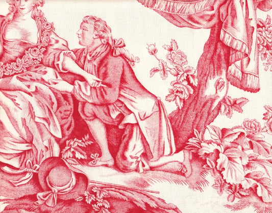 Greuze Toile Corail fabric by Charles Burger