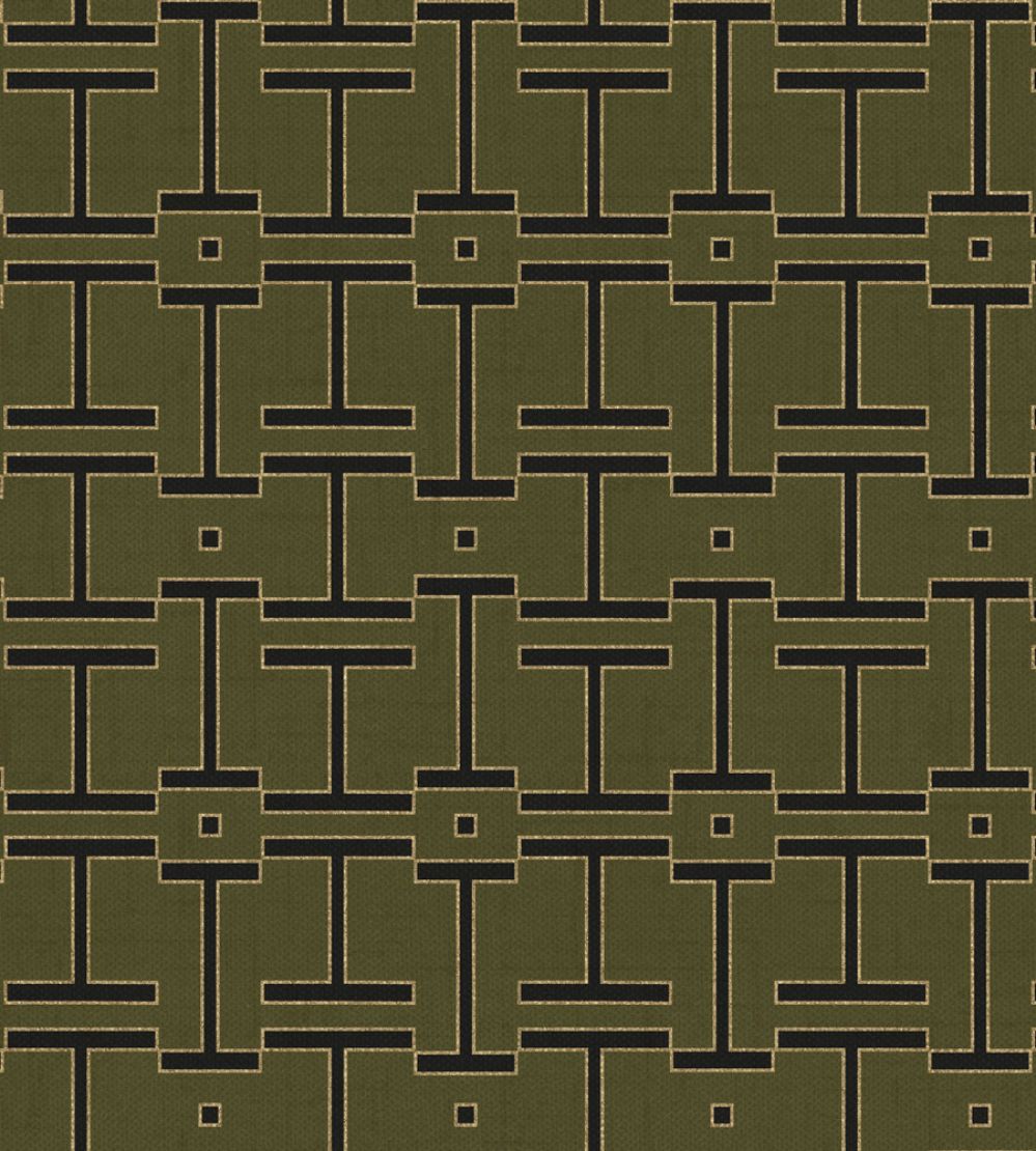 Grid Wallpaper by Coordonne Olive