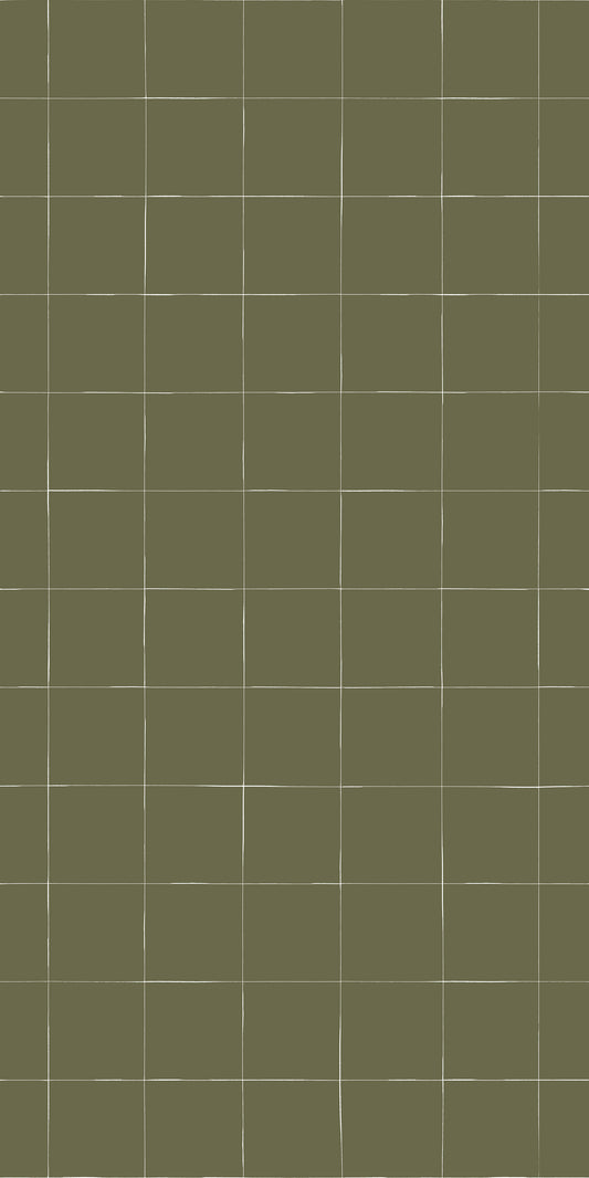 Grid Olive mural by Bien Fait