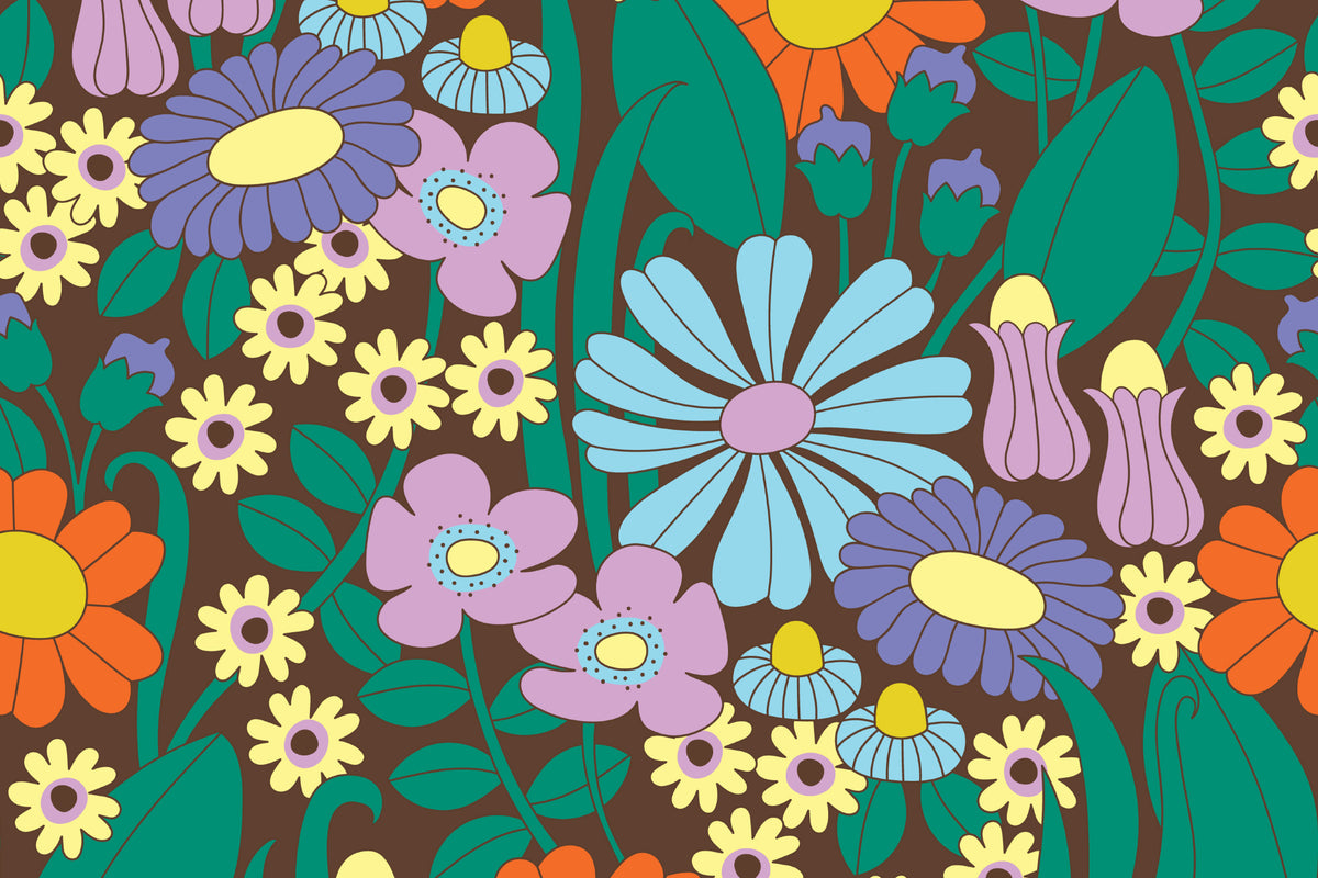 Groovy Meadow Multi mural by Hovia