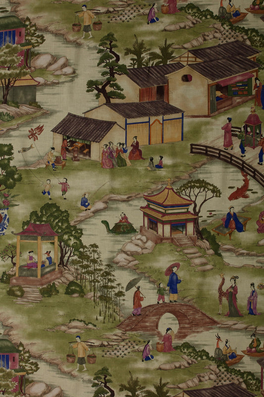 Guizhou FOX Fabric by James Malone in Añil (02)
