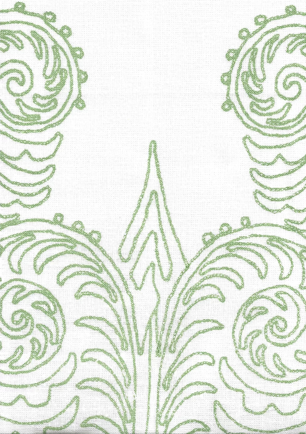 Gypsy Dance Celadon on Off White fabric by Home Couture