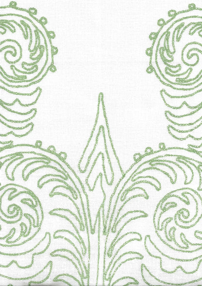 Gypsy Dance Celadon on Off White fabric by Home Couture
