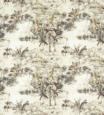 Habitat Fabric by Clarke & Clarke Charcoal/Linen