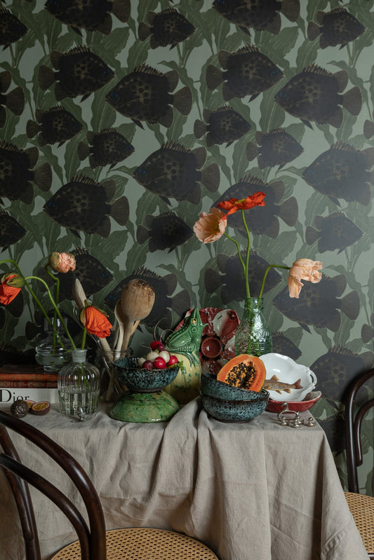 Håkan Wallpaper by Studio Lisa Bengtsson in Green