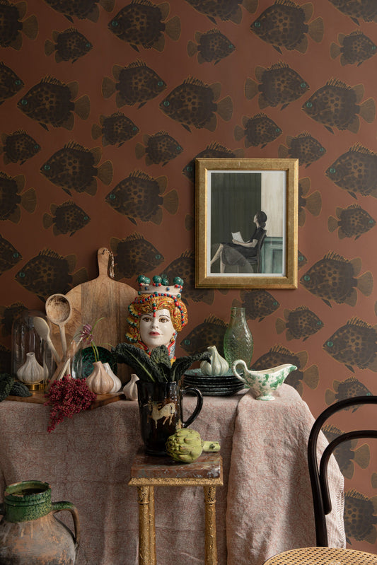 Håkan Wallpaper by Studio Lisa Bengtsson in Brown