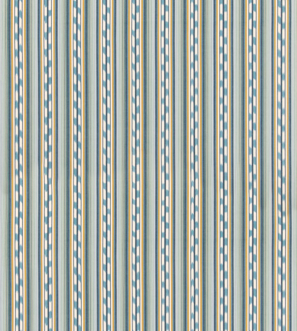 Halki Stripe Fabric by GP & J Baker Teal/Ochre