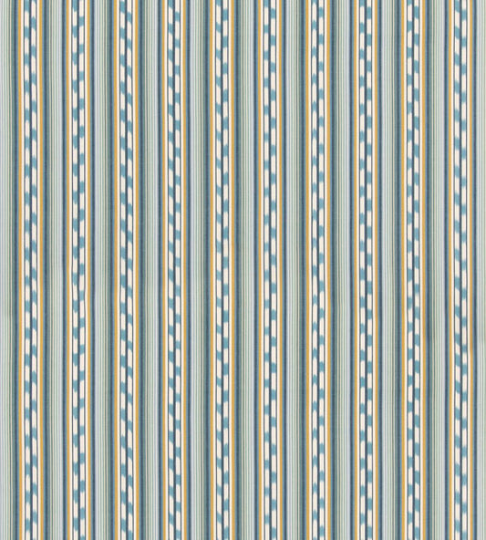 Halki Stripe Fabric by GP & J Baker Teal/Ochre