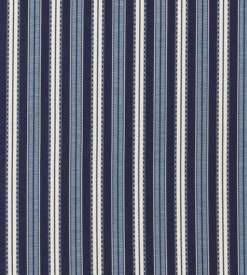 Hammersmith Woven Stripe Outdoor Fabric by Morris & Co Indigo