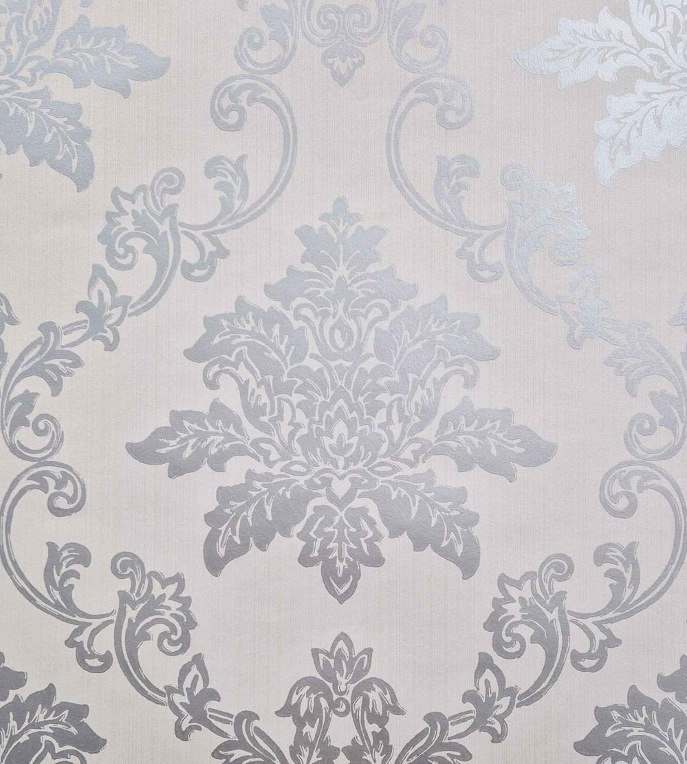 Hampton Wallpaper by 1838 Wallcoverings Silver