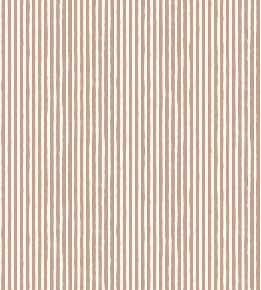 Hand Painted Stripe Wallpaper by Josephine Munsey Ham Pink/Cotswold White
