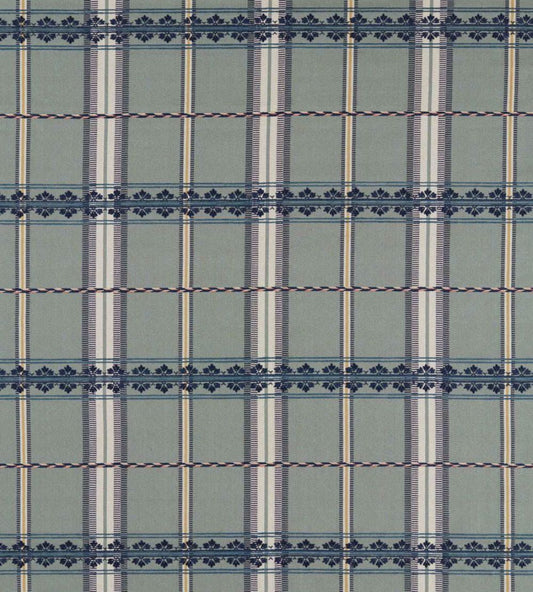 Hanover Check Fabric by Morris & Co Teal/Indigo