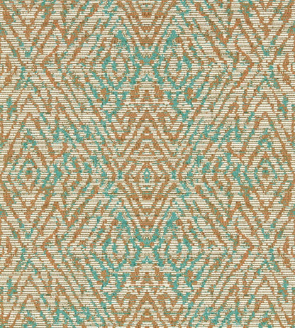Hansha Wallpaper by Harlequin Paprika/Teal
