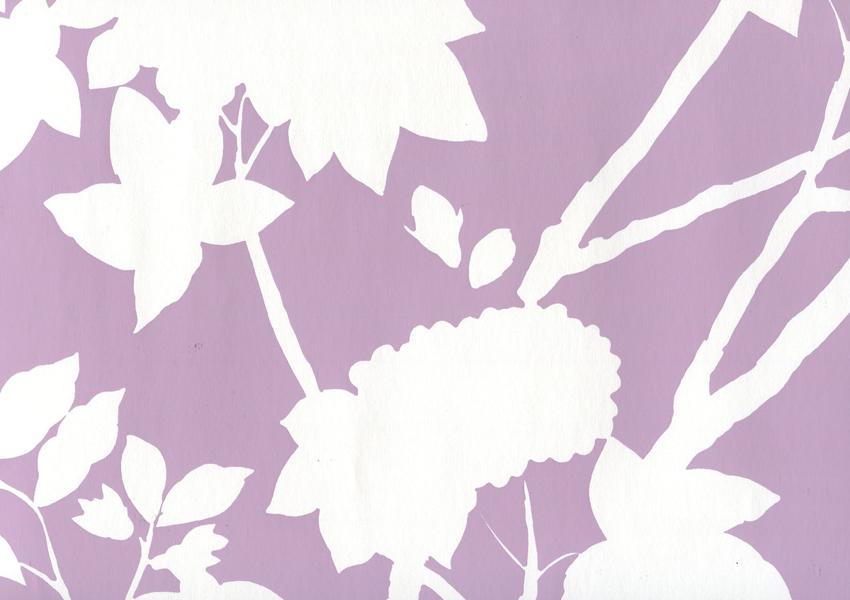 Happy Garden Background Lavender on White wallpaper by Quadrille
