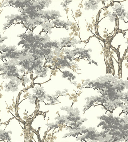 Harewood Wallpaper by 1838 Wallcoverings Grey