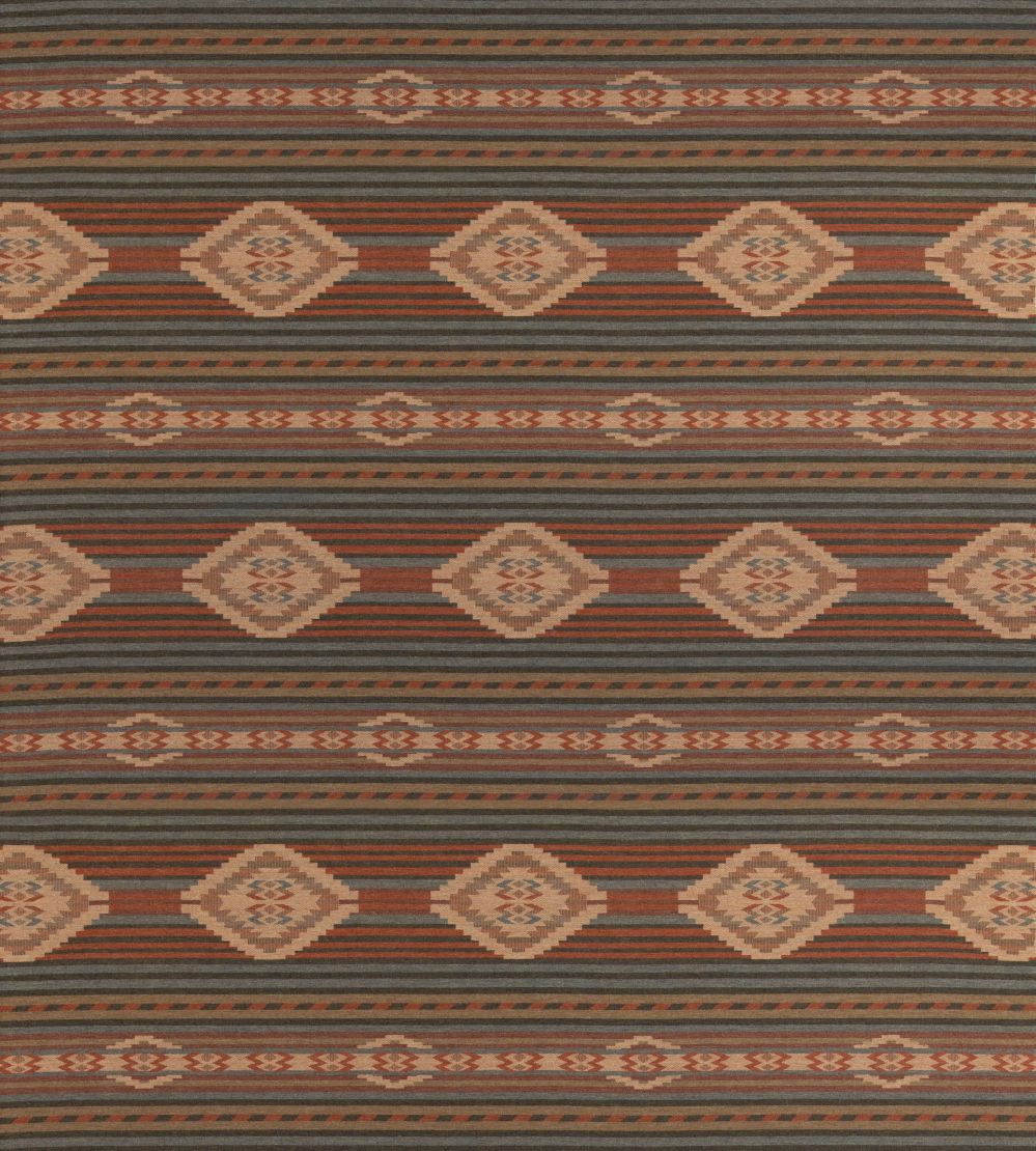 Harlech Fabric by Mulberry Home Russet/Teal
