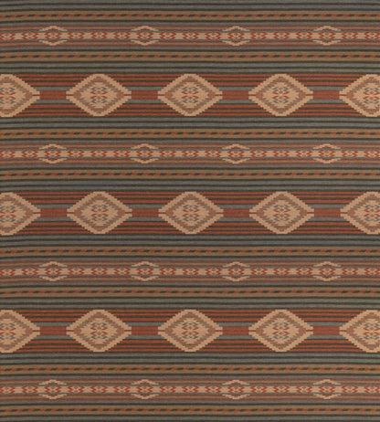 Harlech Fabric by Mulberry Home Russet/Teal