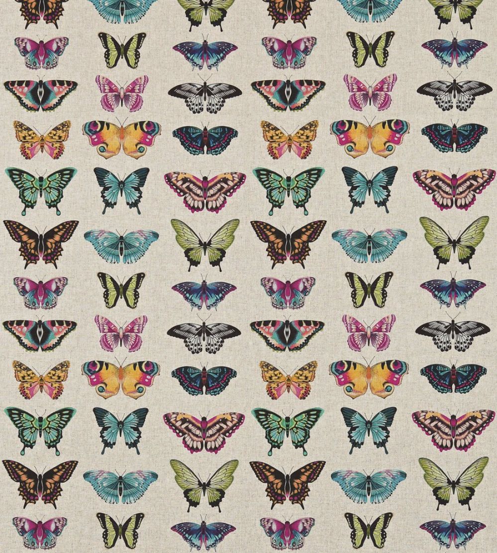 Papilio Fabric by Harlequin Flamingo/Papaya/Loganberry