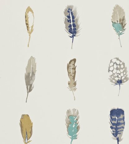 Limosa Wallpaper by Harlequin Indigo/Mustard/Stone