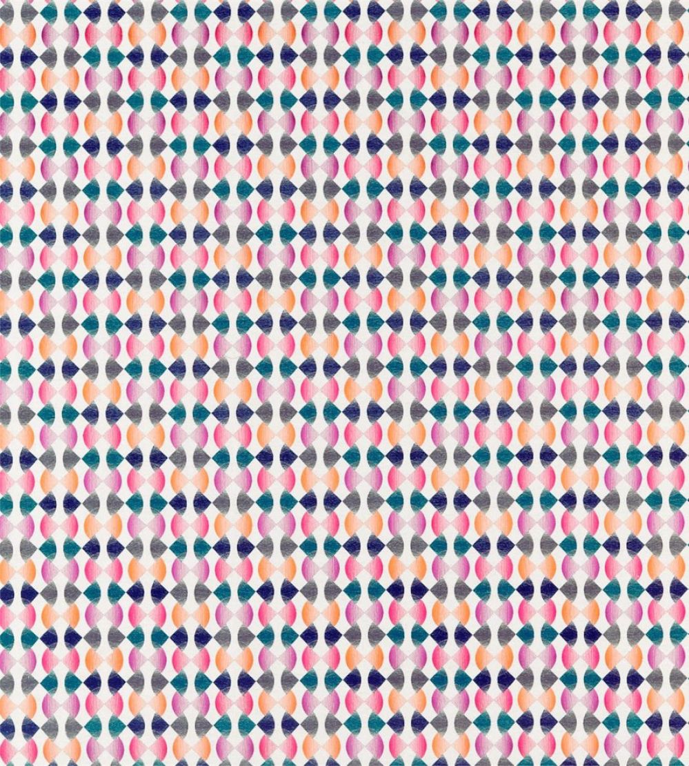 Maiolica Fabric by Harlequin Fuchsia/Mandarin/Indigo