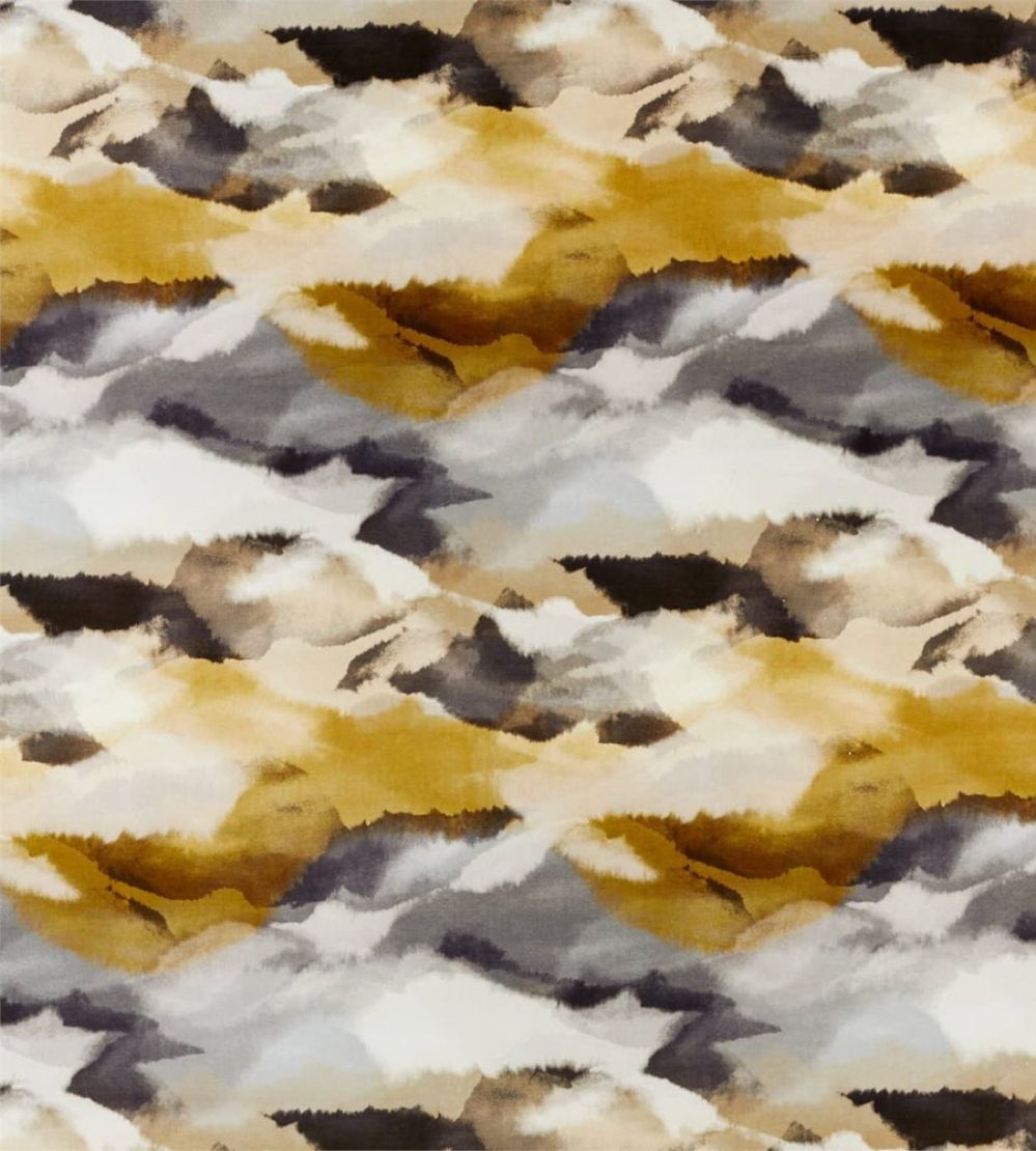 Minako Fabric by Harlequin Gold / Charcoal