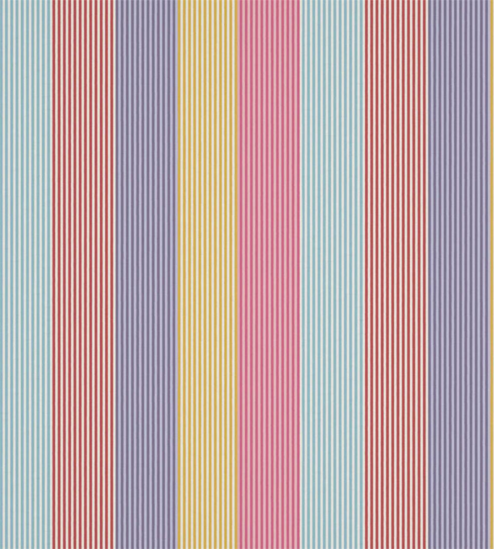 Funfair Stripe Fabric by Harlequin Grape/Cherry/Pineapple/Blossom
