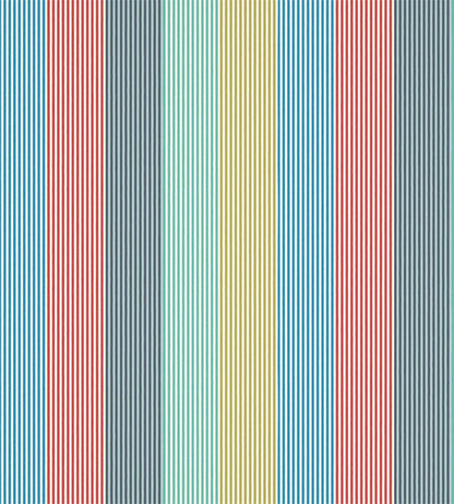 Funfair Stripe Fabric by Harlequin Ink/Aqua/Kiwi/Marine/Poppy