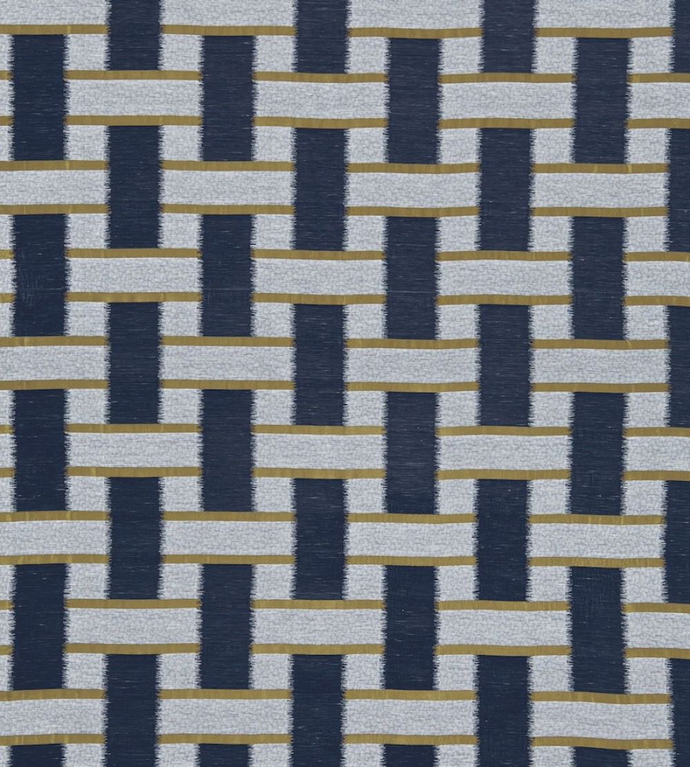Saki Fabric by Harlequin Indigo/Ochre