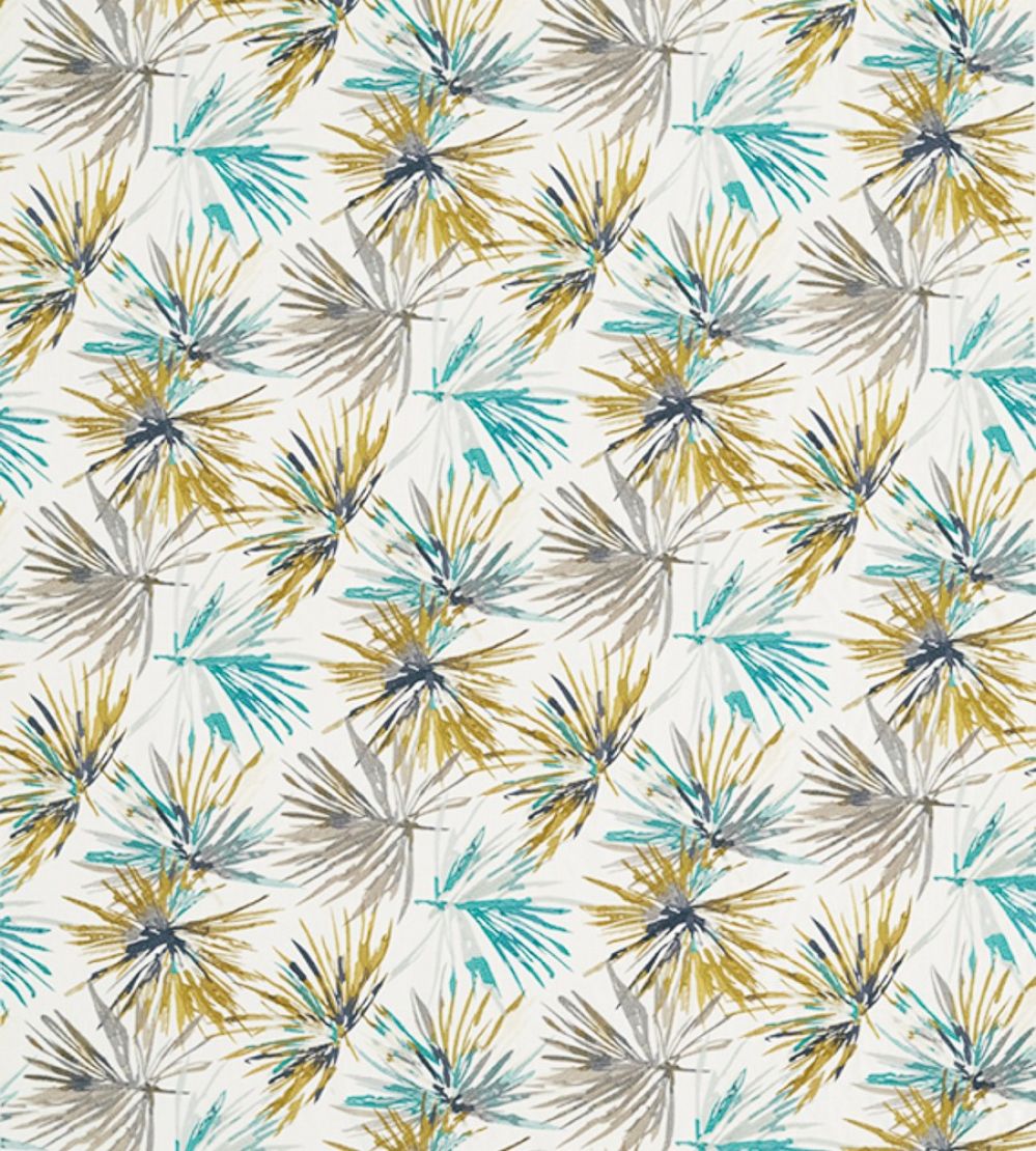 Aucuba Fabric by Harlequin Teal / Zest