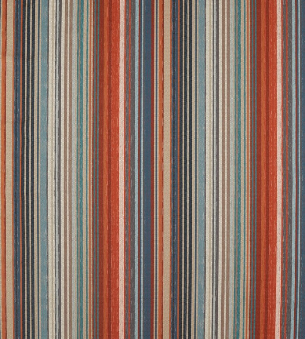 Spectro Stripe Fabric by Harlequin Teal / Sedonia / Rust