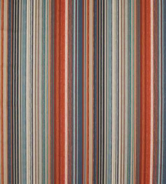 Spectro Stripe Fabric by Harlequin Teal / Sedonia / Rust