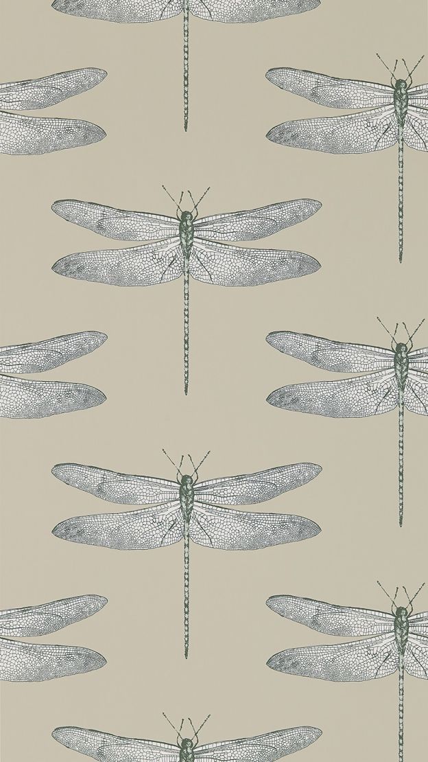 Demoiselle Wallpaper by Harlequin Jute/Slate