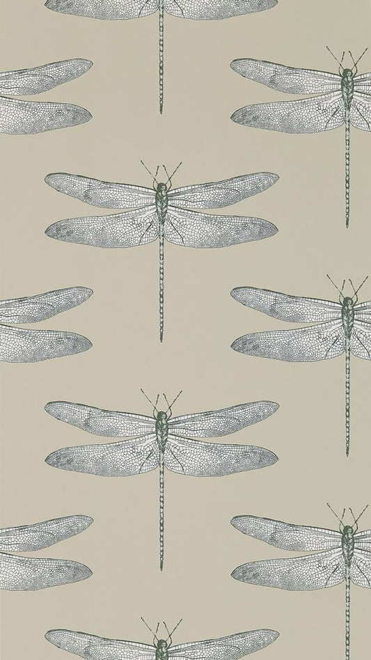 Demoiselle Wallpaper by Harlequin Jute/Slate