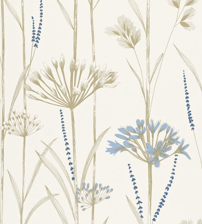 Gardinum Wallpaper by Harlequin Chalk, Wedgewood, Gold