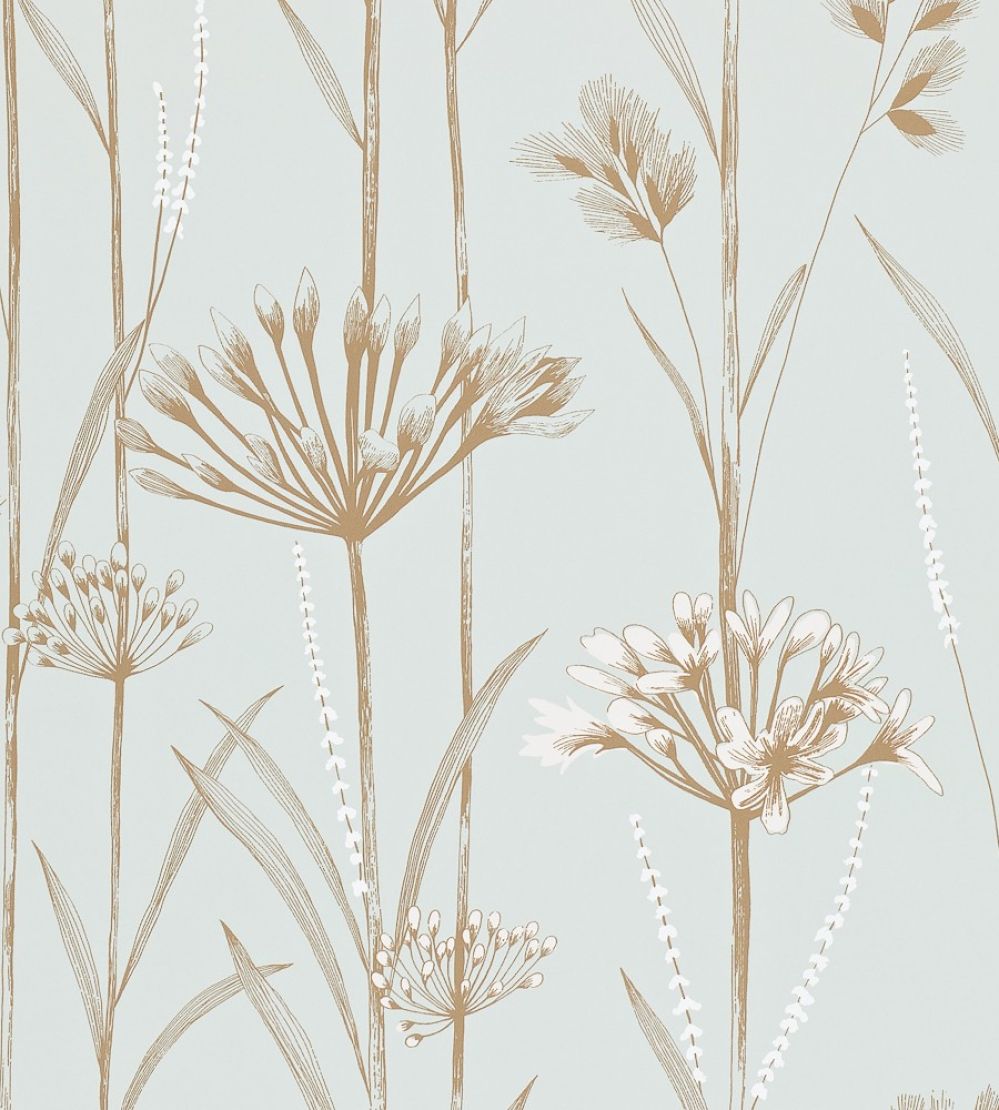 Gardinum Wallpaper by Harlequin Seafoam, Chalk, Gold