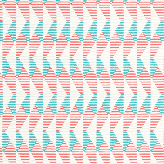 Harper Fabric by Thibaut in Capri & Coral (W81600)