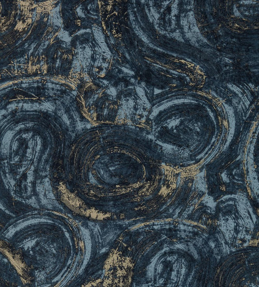 Hatoum Wallpaper by Clarke & Clarke Ink/Gilver