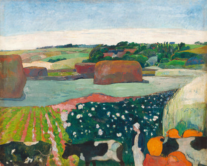 Haystacks in Brittany by Gauguin mural by Rebel Walls