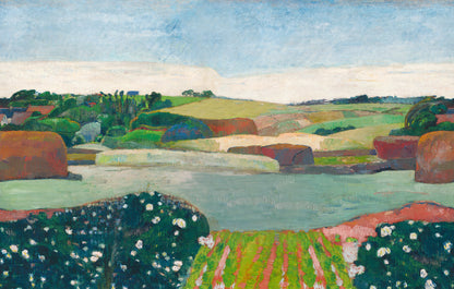 Haystacks in Brittany Repeatable mural by Rebel Walls