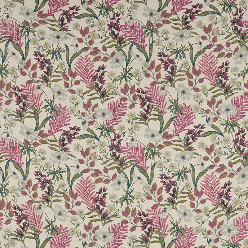 Hazelbury Coral linen fabric by Clarke & Clarke