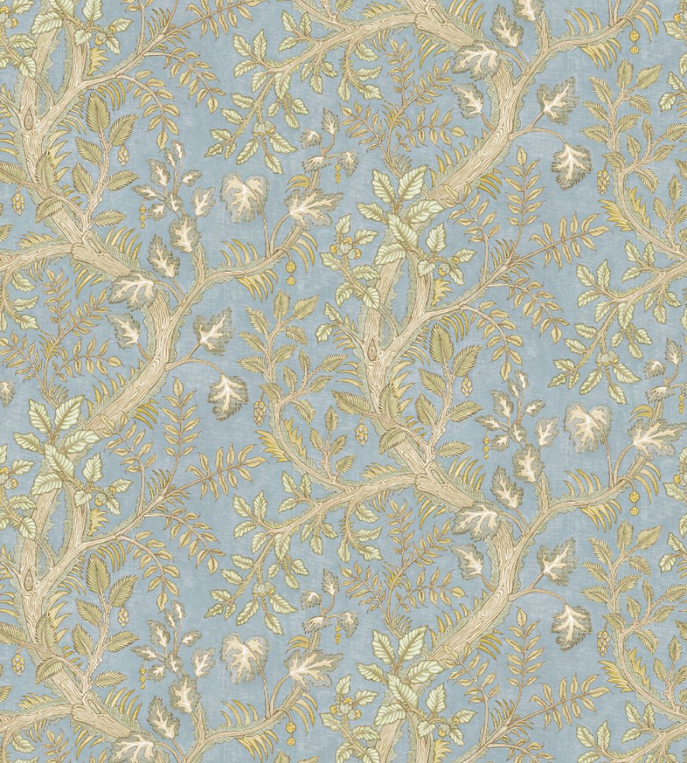 Hedgerow Wallpaper by Josephine Munsey Light Blue