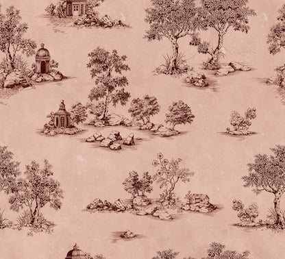 Heirloom Toile Pink mural by Rebel Walls